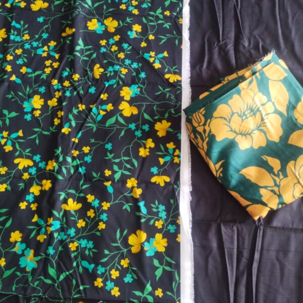 SAPPHIRE PRINTED 3PC SUIT LINEN (UNSTITCH)