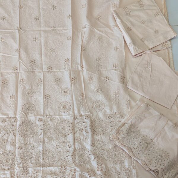 CROSS STITCH EMB 3PC SUIT WITH EMB VOILE DUPATA LAWN (UNSTITCH)
