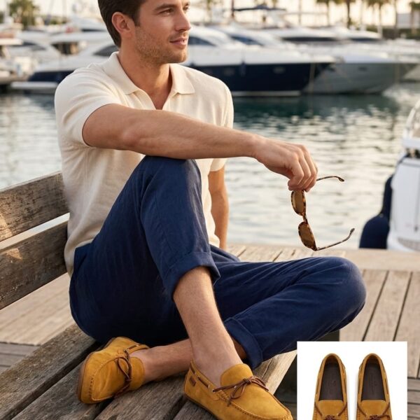 MUSTARD MOCCASINS LEATHER SIZE 44