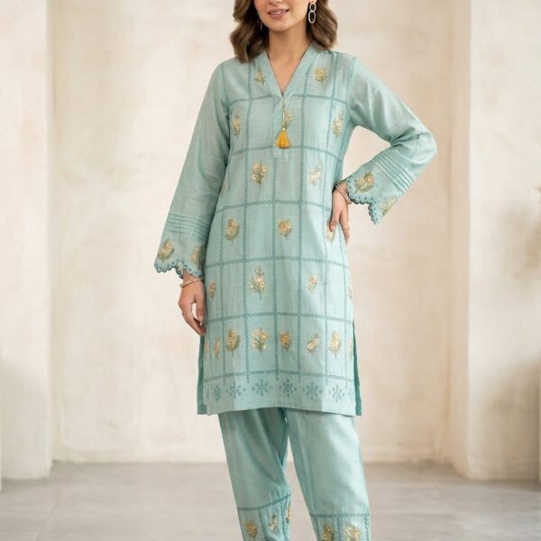 BEECHTREE MASOORI FABRIC EMB 1-PC SINGLE SHIRT